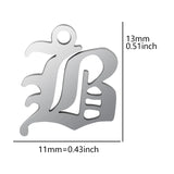 Stainless Steel Initial Necklace Old English Pendant Letter Statement Gift