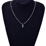 Stainless Steel Initial Necklace Old English Pendant Letter Statement Gift