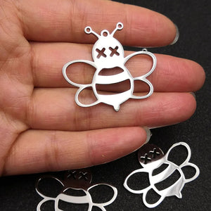2pcs Stainless Steel Insect Large Bee Charms DIY Accessories Material
