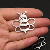 2pcs Stainless Steel Insect Large Bee Charms DIY Accessories Material