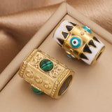 2pcs Stainless Steel Evil Eye Beads Charm for DIY Jewelry