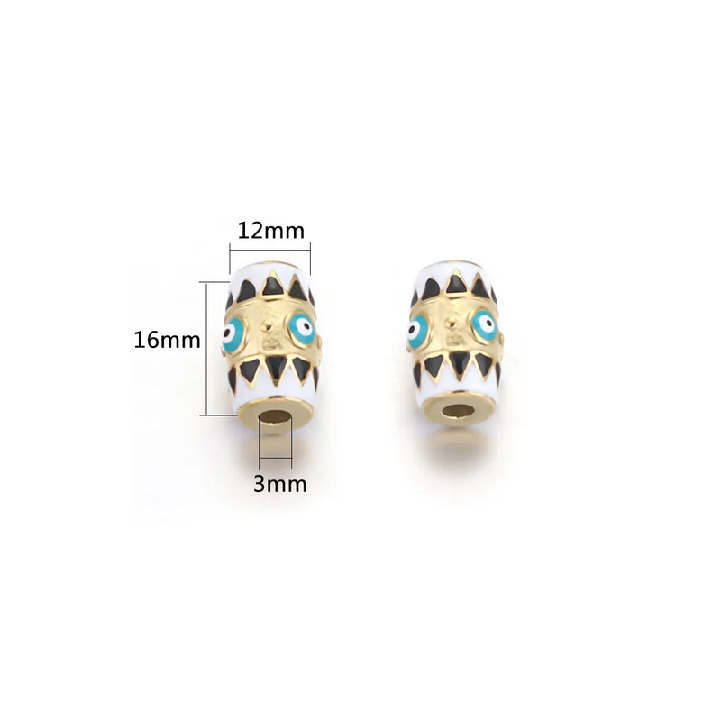 2pcs Stainless Steel Evil Eye Beads Charm for DIY Jewelry