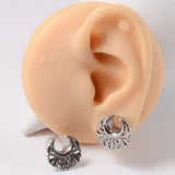 2pcs Stainless Steel Moon Star Ear Plugs 8-16mm