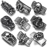 2pcs Stainless Steel Slider Beads Charms 12*6mm Flat Leather DIY