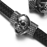 2pcs Stainless Steel Slider Beads Charms 12*6mm Flat Leather DIY