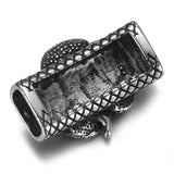 2pcs Stainless Steel Slider Beads Charms 12*6mm Flat Leather DIY