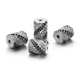 2pcs Stainless Steel Spacer 2mm Small Hole with Zircon Stone Charm Slider