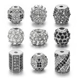 2pcs Stainless Steel Spacer 2mm Small Hole with Zircon Stone Charm Slider