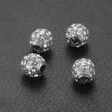 2pcs Stainless Steel Spacer 2mm Small Hole with Zircon Stone Charm Slider