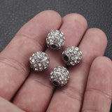 2pcs Stainless Steel Spacer 2mm Small Hole with Zircon Stone Charm Slider