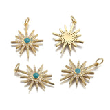2pcs Stainless Steel Star Charms Crystal Pendant DIY Craft Making