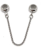 2pcs Stainless Steel Stopper Beads Safety Chain DIY
