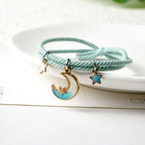 Star Moon Magnetic Couple Bracelet Set Rope Chain Friendship Jewelry