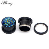 2pcs Steel Ear Plugs Flesh 8-16mm Crystal Ear Stretcher Ear Gauge Piercings