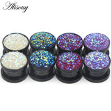 2pcs Steel Ear Plugs Flesh 8-16mm Crystal Ear Stretcher Ear Gauge Piercings