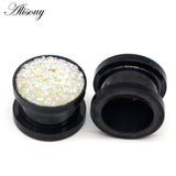 2pcs Steel Ear Plugs Flesh 8-16mm Crystal Ear Stretcher Ear Gauge Piercings
