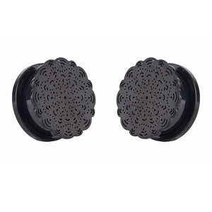 2pcs Steel Screw Ear Gauges Double Flesh Stretcher Jewelry Crystal CZs