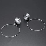 2pcs Steel Screw Ear Gauges Double Flesh Stretcher Jewelry Crystal CZs