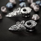 2pcs Steel Screw Ear Gauges Double Flesh Stretcher Jewelry Crystal CZs