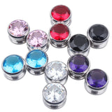 2pcs Steel Screw Ear Gauges Double Flesh Stretcher Jewelry Crystal CZs