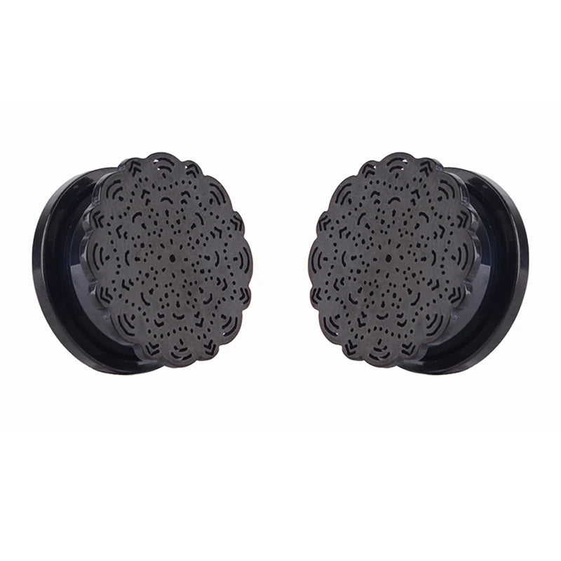 2pcs Steel Screw Ear Gauges Double Flesh Stretcher Jewelry Crystal CZs