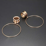 2pcs Steel Screw Ear Gauges Double Flesh Stretcher Jewelry Crystal CZs