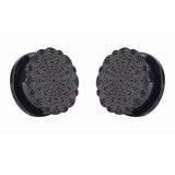 2pcs Steel Screw Ear Gauges Double Flesh Stretcher Jewelry Crystal CZs