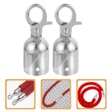 2pcs Stainless Steel Rope End Stoppers Snap Hook Decking Rope Fittings