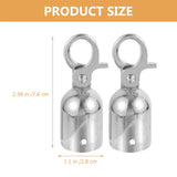 2pcs Stainless Steel Rope End Stoppers Snap Hook Decking Rope Fittings