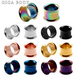 2pcs Surgical Steel Ear Flesh Tunnels Internal Thread Hollow Expander Gauge