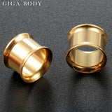 2pcs Surgical Steel Ear Flesh Tunnels Internal Thread Hollow Expander Gauge