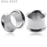 2pcs Surgical Steel Ear Flesh Tunnels Internal Thread Hollow Expander Gauge