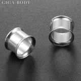 2pcs Surgical Steel Ear Flesh Tunnels Internal Thread Hollow Expander Gauge