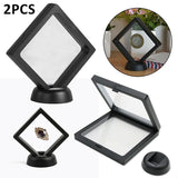 2pcs Floating Display Case Stand Holder for Coins and Jewelry