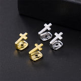 2pcs Cross CZ Micro Pave Teeth Caps Grillz Men Women Jewelry