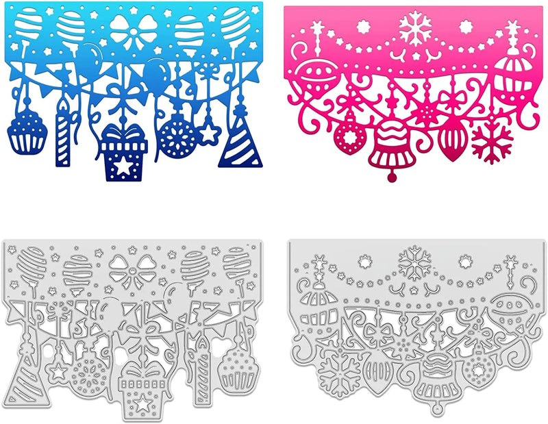 2pcs Themed Edge Border Metal Cutting Dies with Balloon Candle