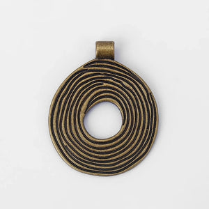 2pcs Tibetan Bronze Hollow Spiral Charms Pendant DIY Necklace Making 45*36mm