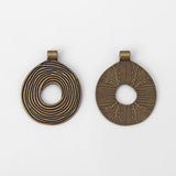 2pcs Tibetan Bronze Hollow Spiral Charms Pendant DIY Necklace Making 45*36mm