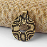 2pcs Tibetan Bronze Hollow Spiral Charms Pendant DIY Necklace Making 45*36mm