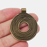 2pcs Tibetan Bronze Hollow Spiral Charms Pendant DIY Necklace Making 45*36mm