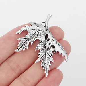 2pcs Maple Leaf Charms Pendants for DIY Necklace Making 54x44mm