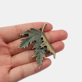 2pcs Maple Leaf Charms Pendants for DIY Necklace Making 54x44mm