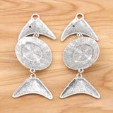 2pcs Fish Bone & Faux Stone Charms Pendants for DIY Necklace Jewelry 94x36mm