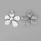 2pcs Tibetan Silver Sun Flower Charms Pendants DIY Necklace Jewelry