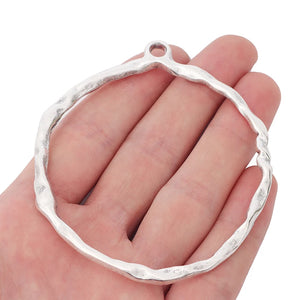 Tibetan Silver Circle Ring Charms for DIY Jewelry Making 82x71mm