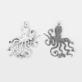2pcs Tibetan Silver Large Octopus Squid Charms Pendant Steampunk Necklace