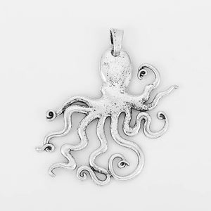 2pcs Tibetan Silver Large Octopus Squid Charms Pendant Steampunk Necklace