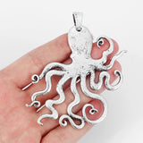 2pcs Tibetan Silver Large Octopus Squid Charms Pendant Steampunk Necklace