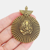 2pcs Tibetan Silver Large Ganesha Elephant Buddha Charms Pendant DIY Jewelry