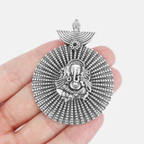 2pcs Tibetan Silver Large Ganesha Elephant Buddha Charms Pendant DIY Jewelry